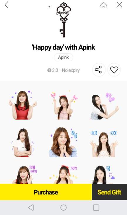 Beispiel eines Kpop Emojis Sets der Girl Group "Apink"